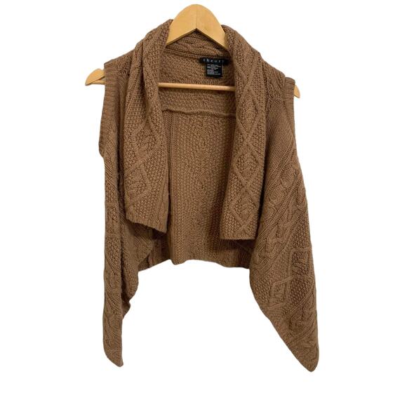 Theory Camel Hair Sleeveless Cardigan Vest Brown Size‎ Petite #60770701 - Picture 1 of 3